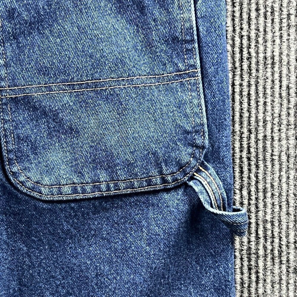 Wrangler Riggs Workwear Pants Mens 42x32 Blue Jeans Denim Carpenter Straight Fit - Picture 8 of 16